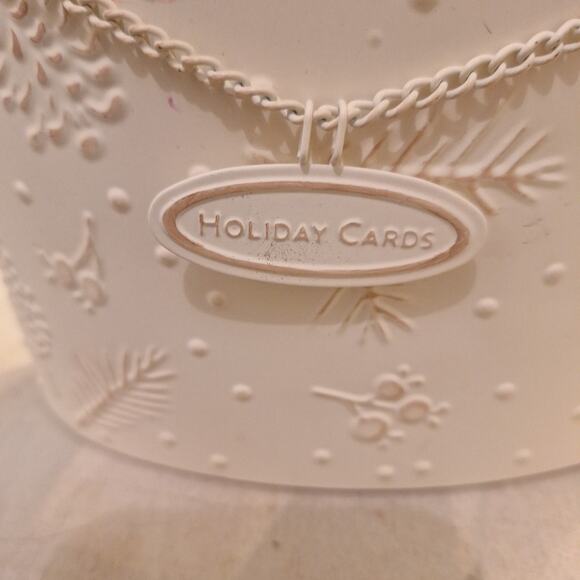 HALLMARK Collectable Holiday Card Holder Tin Metal Bucket Chain Wall Door Decor - Picture 2 of 6